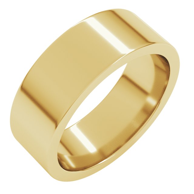 14k Yellow 7 Mm Flat Comfort Fit Band Size 6.5