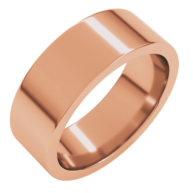 14k Rose 7 Mm Flat Comfort Fit Band Size 12
