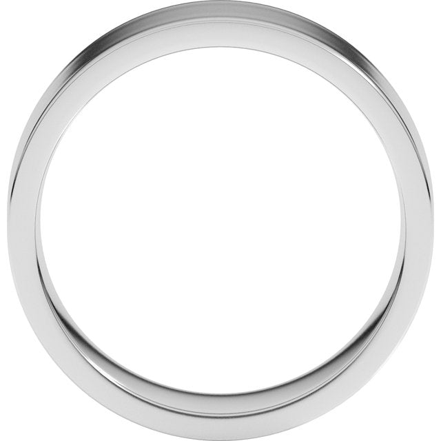 14k White 7 Mm Lightweight Comfort-fit Flat Band Size 5