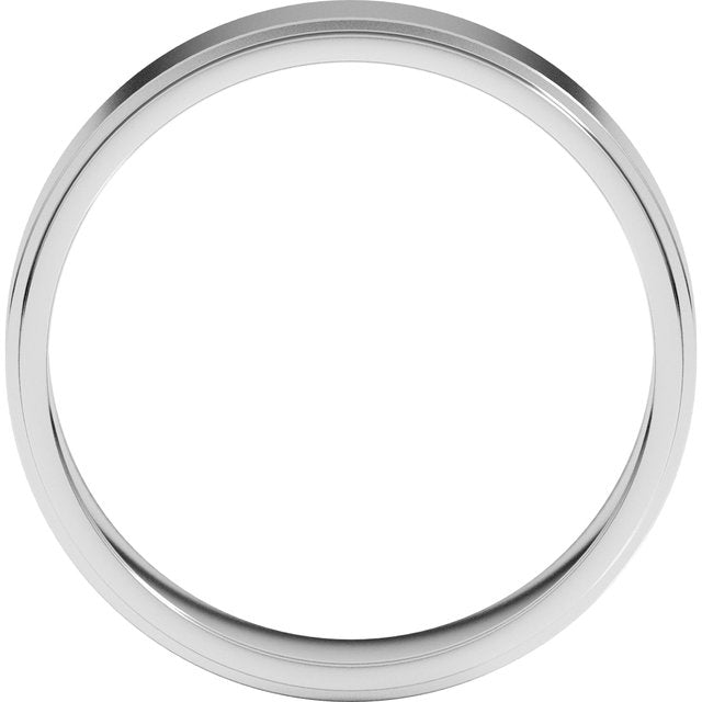 14k White 5 Mm Flat Edge Band Size 13.5
