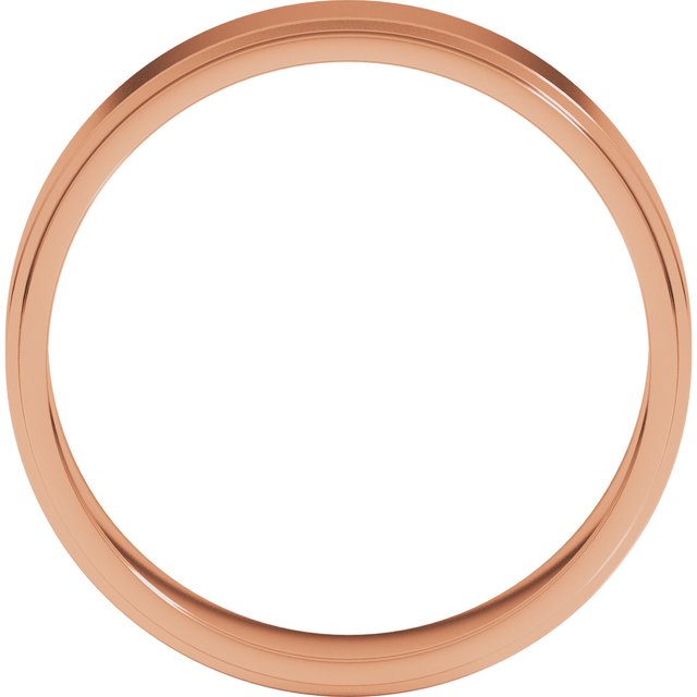 14K Rose 5 mm Flat Edge Band Size 6.5