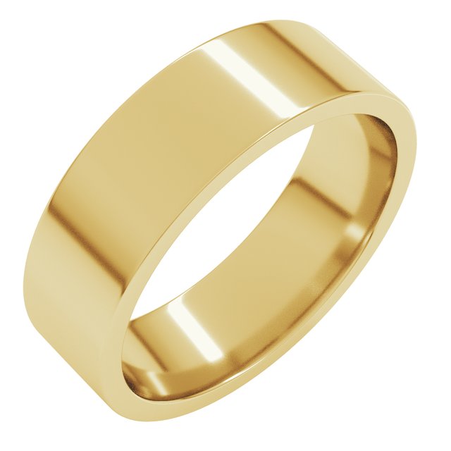 14K Yellow 6 mm Flat Comfort Fit Light Band Size 5.5