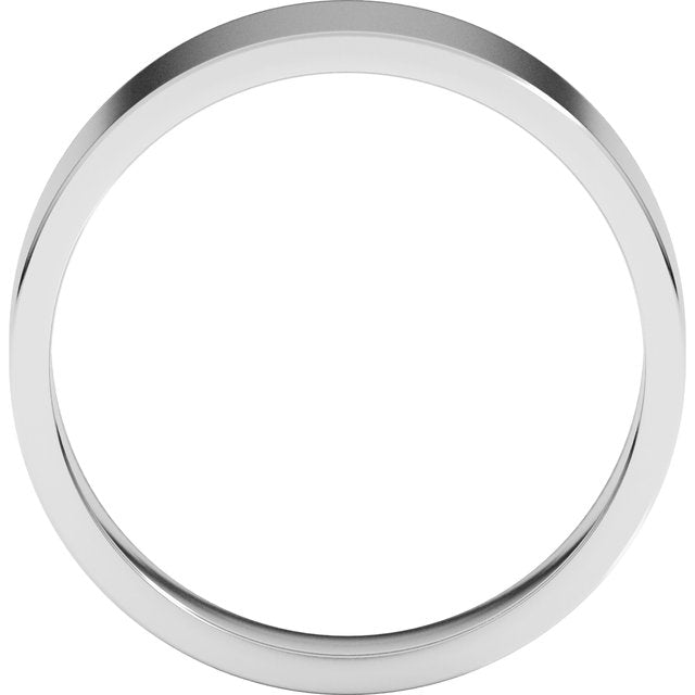 14k White 7 Mm Flat Tapered Band Size 8