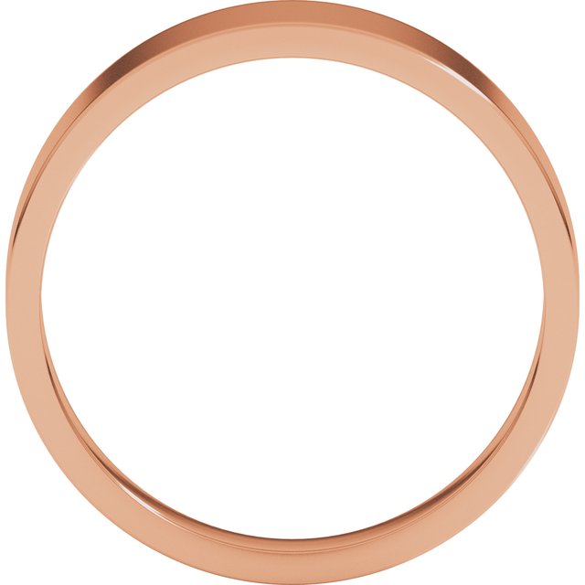 14K Rose 6 mm Flat Tapered Band Size 8
