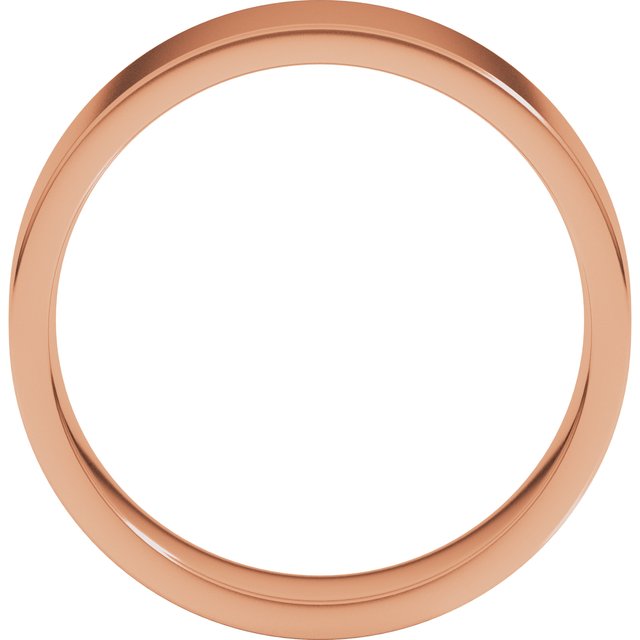 18K Rose 6 mm Flat Comfort Fit Light Band Size 7.5