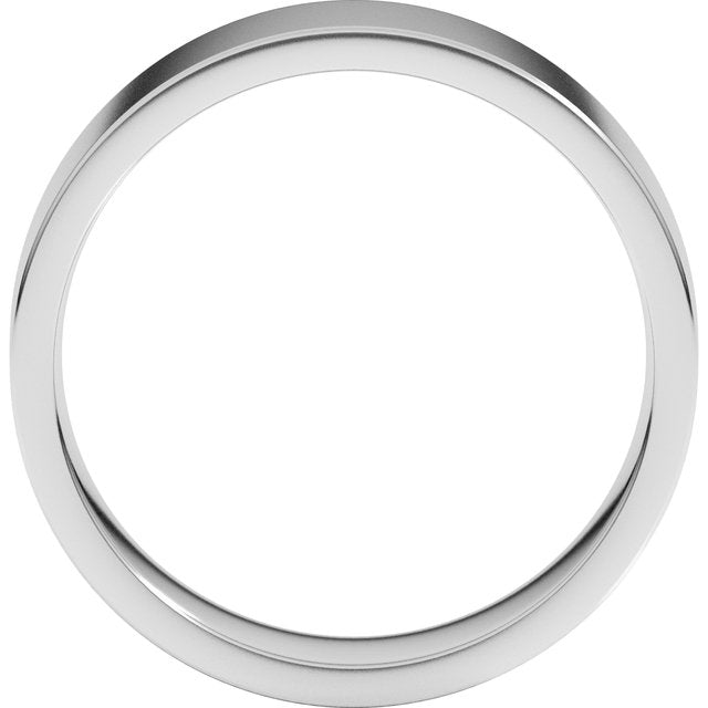 14K White 6 mm Flat Comfort Fit Light Band Size 8.5