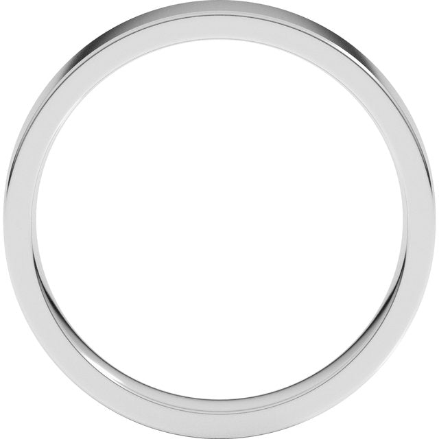14k White 4 Mm Lightweight Comfort-fit Flat Band Size 9