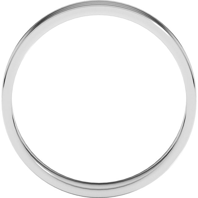 14k White 4 Mm Flat Ultra-light Band Size 8