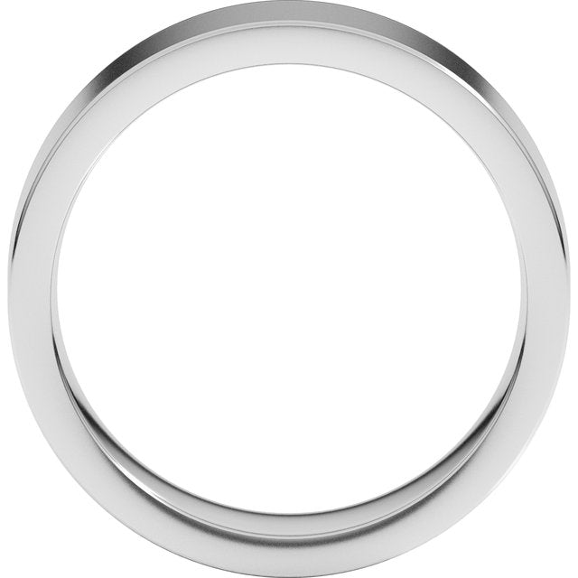 14k White 6 Mm Flat Comfort Fit Band Size 8.5