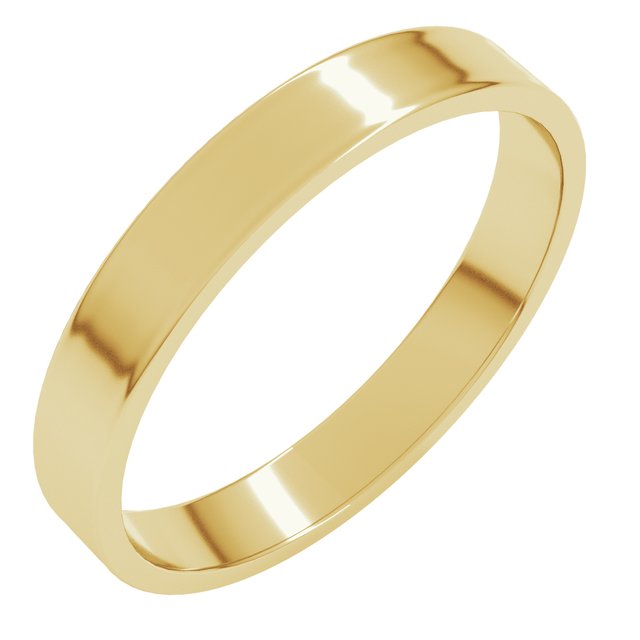 14k Yellow 3 Mm Flat Ultra-light Band Size 7.5