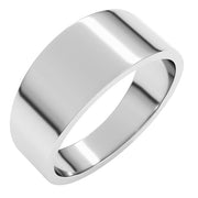 14k White 8 Mm Tapered Flat Band Size 6.5