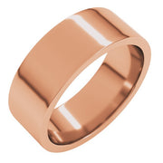 14K Rose 7 mm Flat Comfort Fit Light Band Size 9.5