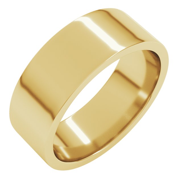 14K Yellow 7 mm Flat Comfort Fit Light Band Size 7