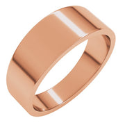 14k Rose 7 Mm Flat Tapered Band Size 8