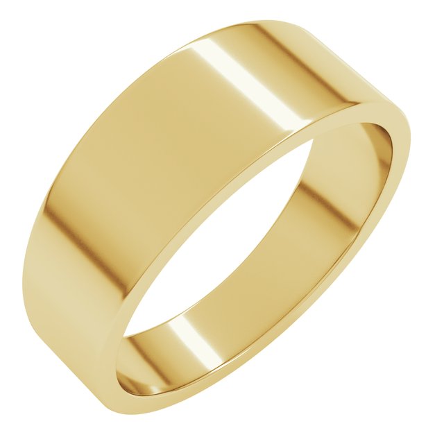 14k Yellow 7 Mm Flat Tapered Band Size 10