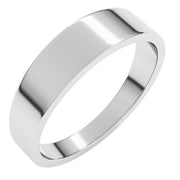 14K White 5 mm Flat Tapered Band Size 8