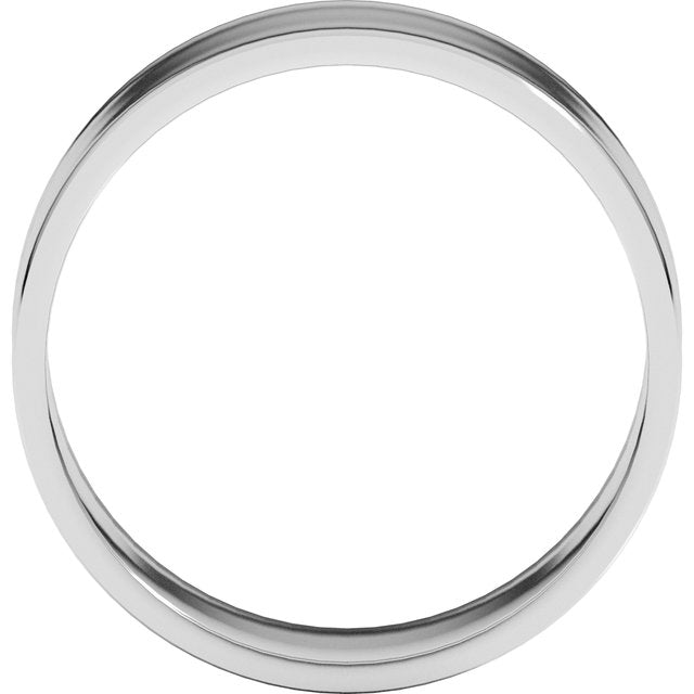 14K White 7 mm Flat Ultra-Light Band Size 6.5