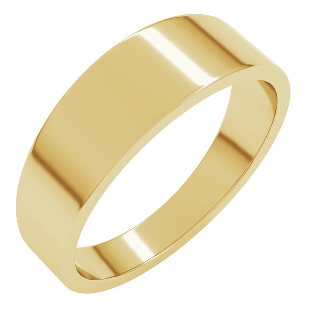 14K Yellow 6 mm Flat Tapered Band Size 7