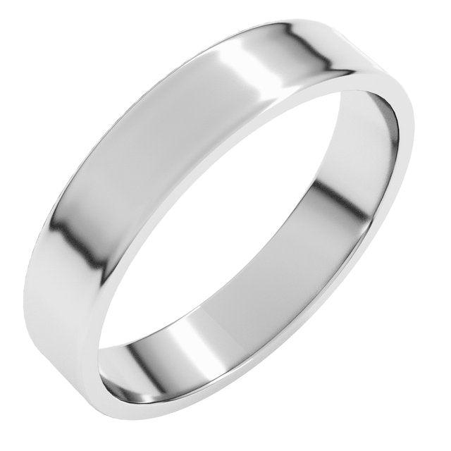 14k White 4 Mm Flat Ultra-light Band Size 8
