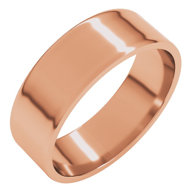 18K Rose 6 mm Flat Ultra-Light Band Size 6