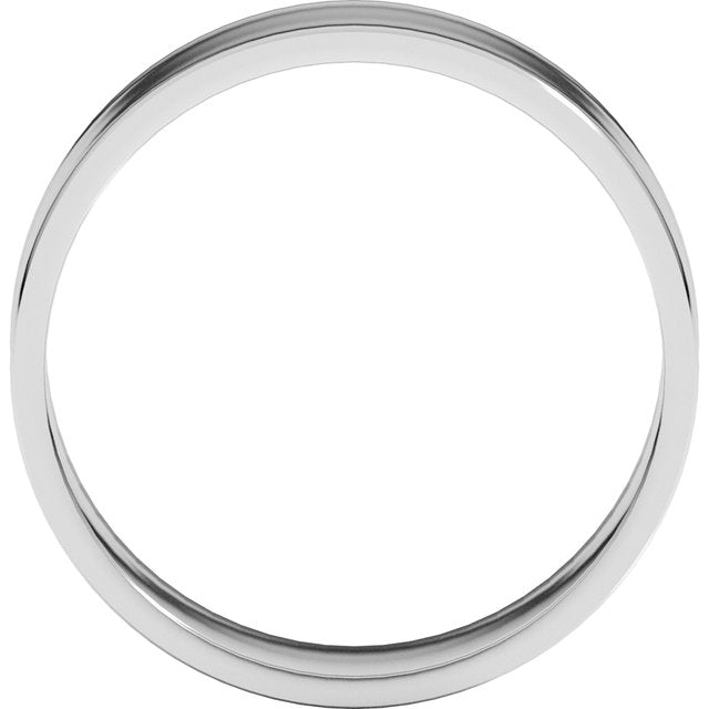 14k White 6 Mm Flat Ultra-light Band Size 8.5