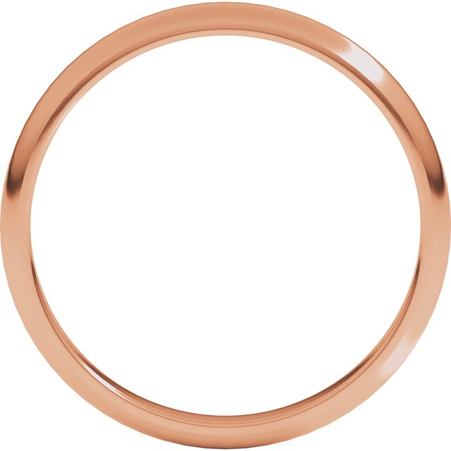 18k Rose 2.5 Mm Half Round Band Size 10