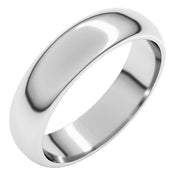 14K White 5 mm Half Round Band Size 7.5