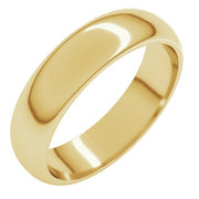 18k Yellow 5 Mm Half Round Band Size 6.5