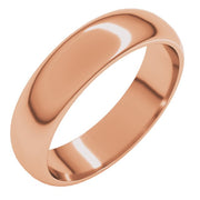 18k Rose 5 Mm Half Round Band Size 7.5