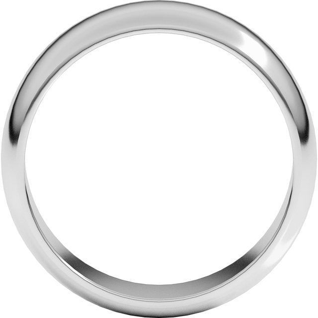 14k White 7 Mm Half Round Band Size 8