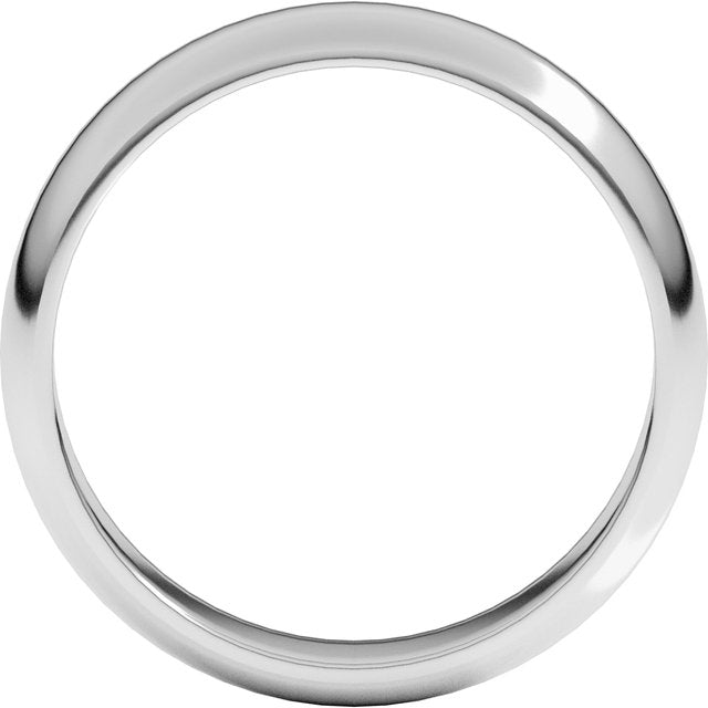 14K White 5 mm Half Round Band Size 15