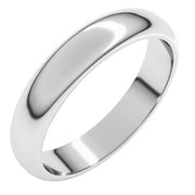 14K White 4 mm Half Round Band Size 6.5