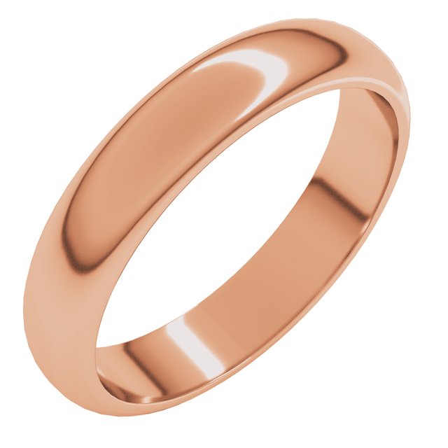 18k Rose 4 Mm Half Round Band Size 5.5