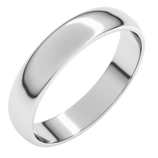 Sterling Silver 4 Mm Half Round Light Band Size 7