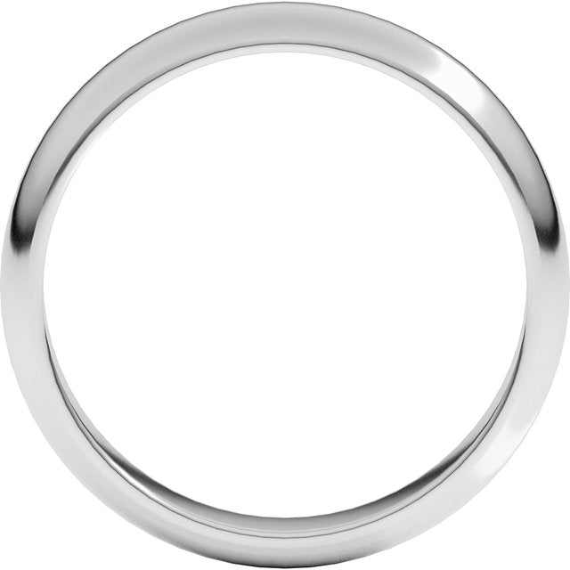 14k White 4 Mm Half Round Band Size 11