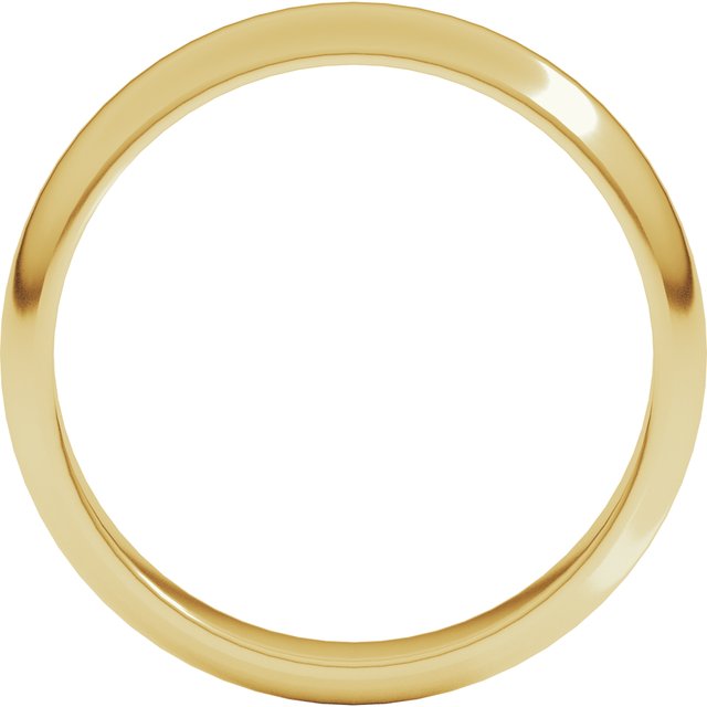 14k Yellow 4 Mm Half Round Band Size 10