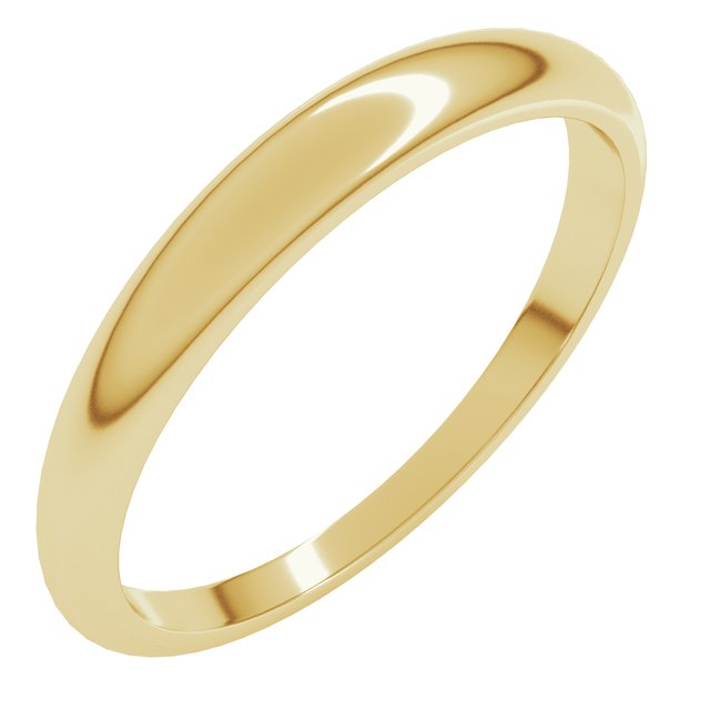 14k Yellow 3 Mm Tapered Half Round Band Size 4