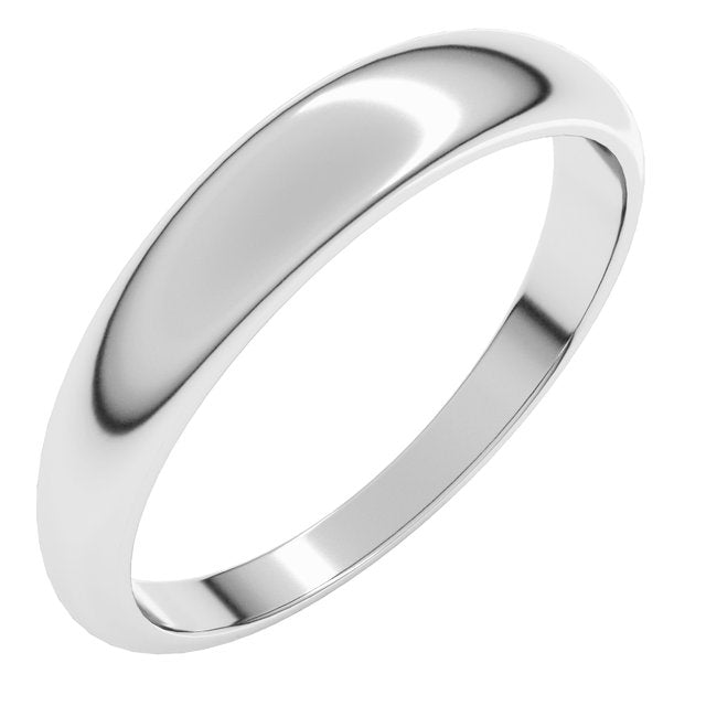 14k White 4 Mm Half Round Tapered Band Size 10