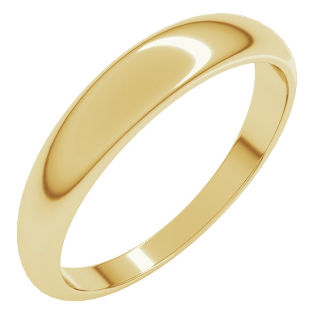 14k Yellow 4 Mm Tapered Half Round Band Size 8.5