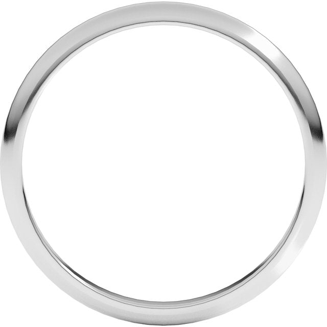 18k White 2 Mm Half Round Band Size 11.5