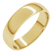 14k Yellow 5 Mm Half Round Light Band Size 12