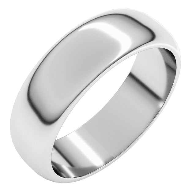 Sterling Silver 6 Mm Half Round Band Size 11.5
