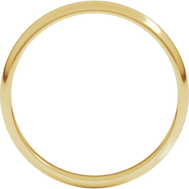 18k Yellow 2.5 Mm Half Round Light Band Size 7