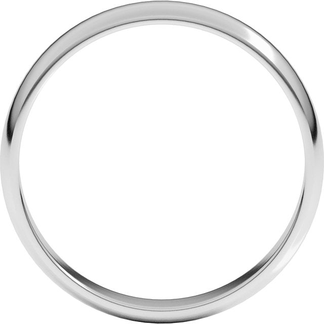 Sterling Silver 4 Mm Half Round Light Band Size 7
