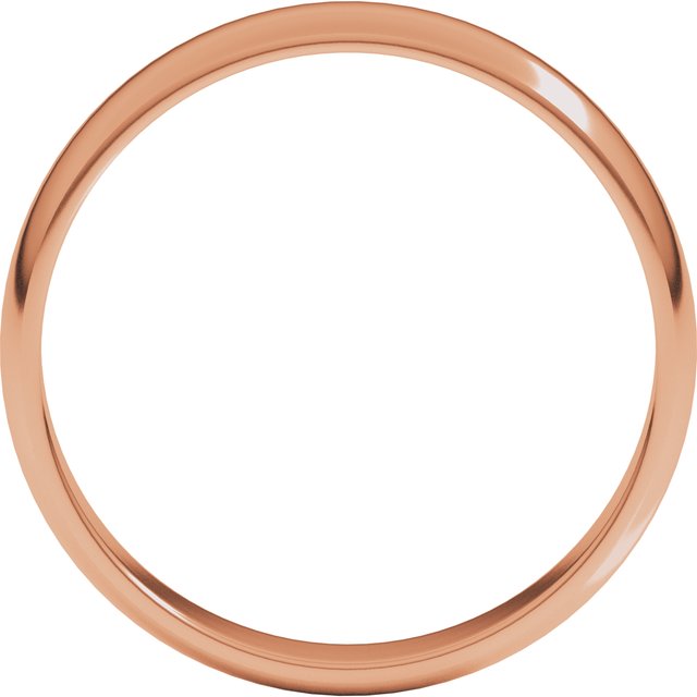 14K Rose 4 mm Half Round Light Band Size 7