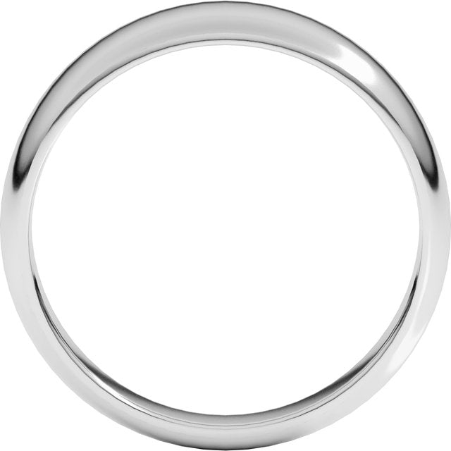 14k White 7 Mm Half Round Tapered Band Size 4