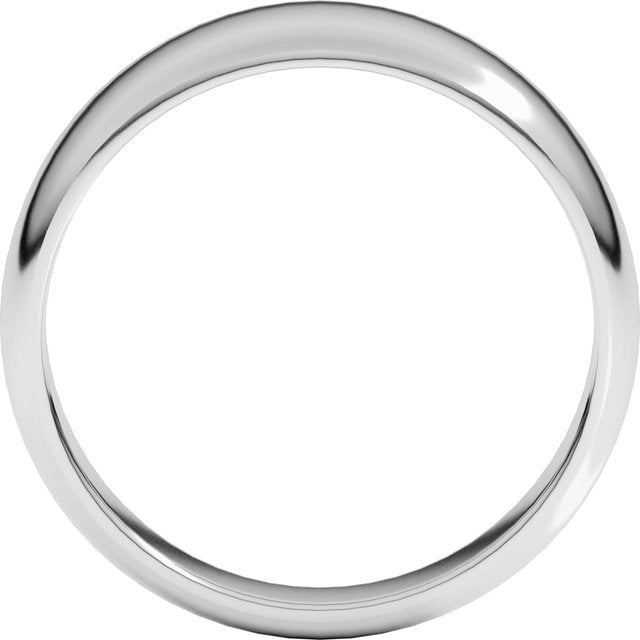 14k White 8 Mm Half Round Tapered Band Size 11.5