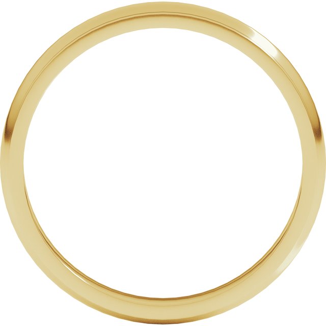 14K Yellow 3 mm Half Round Edge Band Size 7.5