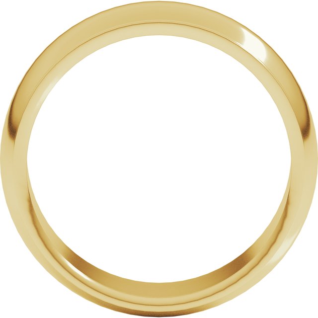 14k Yellow 7 Mm Half Round Edge Band Size 8.5