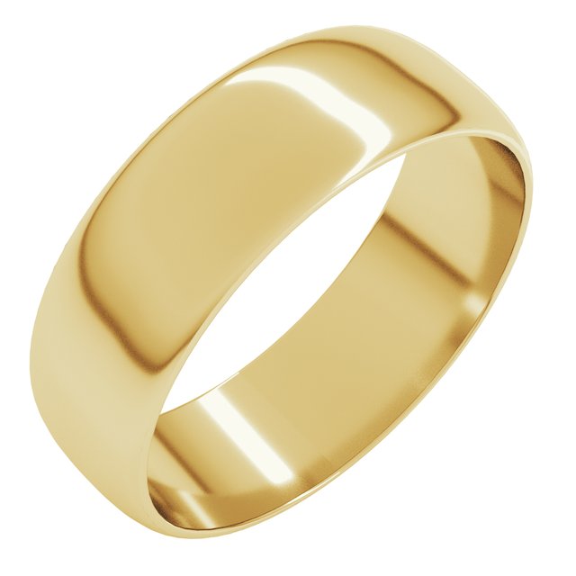 14k Yellow 6 Mm Ultra-lightweight Half Round Band Size 11.5